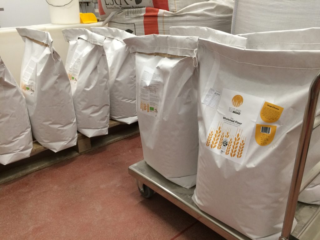 Bulk bags of wholemeal flour